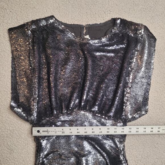 IRO Miracle Dress FR34 US2 Black Silver Sequin Metallic Sparkle Party Club Mini - Picture 9 of 12